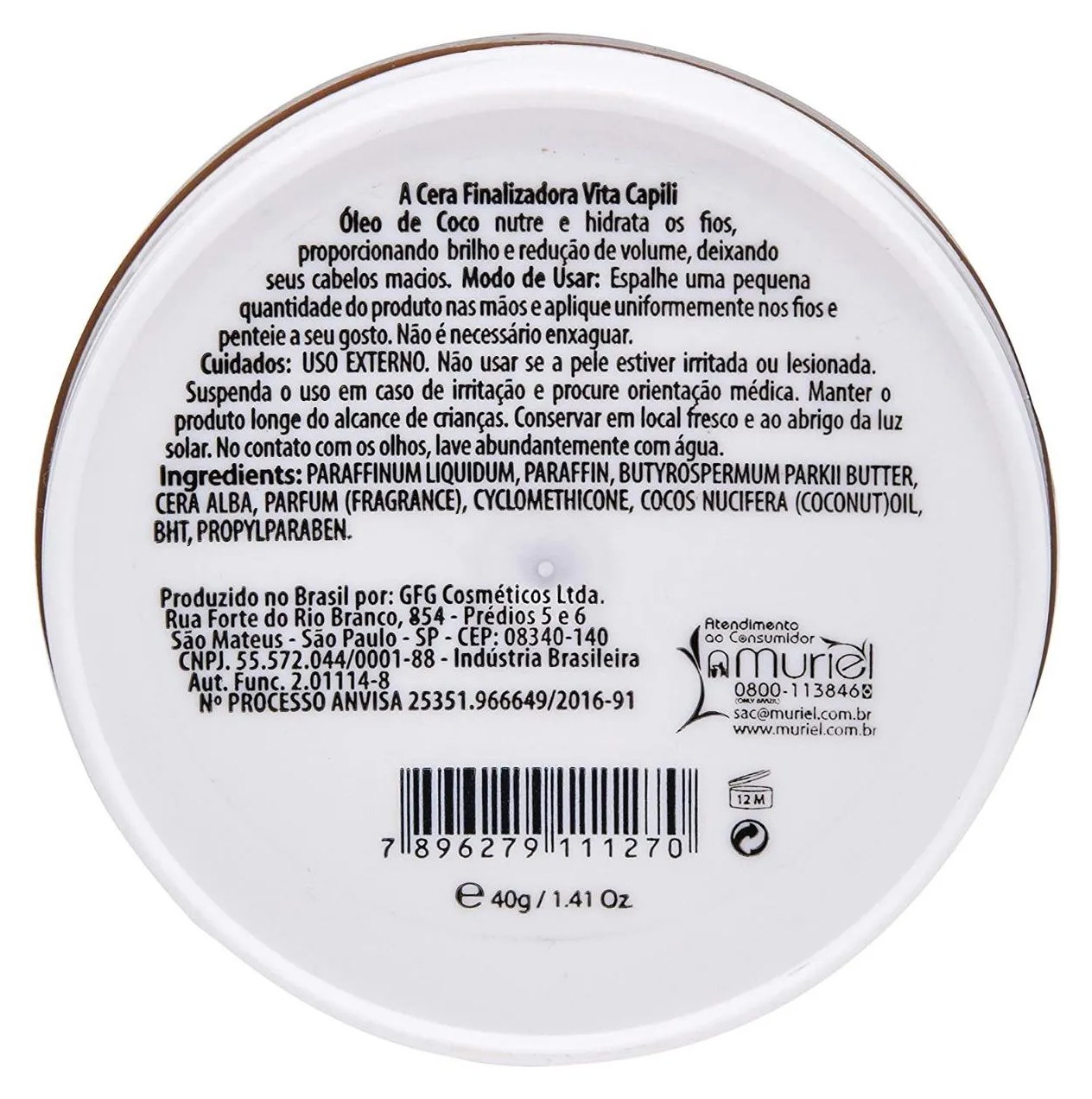 Cera Vita Finalizadora Capilar Óleo de Coco 40g