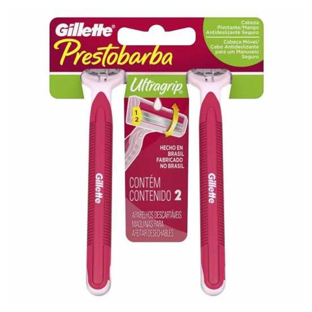 Aparelho Depilatório Gillette Prestobarba Ultragrip Móvel 2 unidades