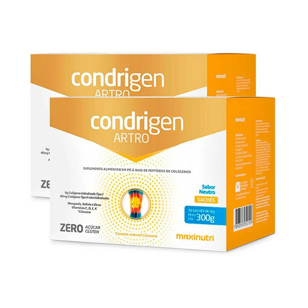 Kit 2 Condrigen Artro Colágeno 1 e 2 Sachê Neutro Maxinutri
