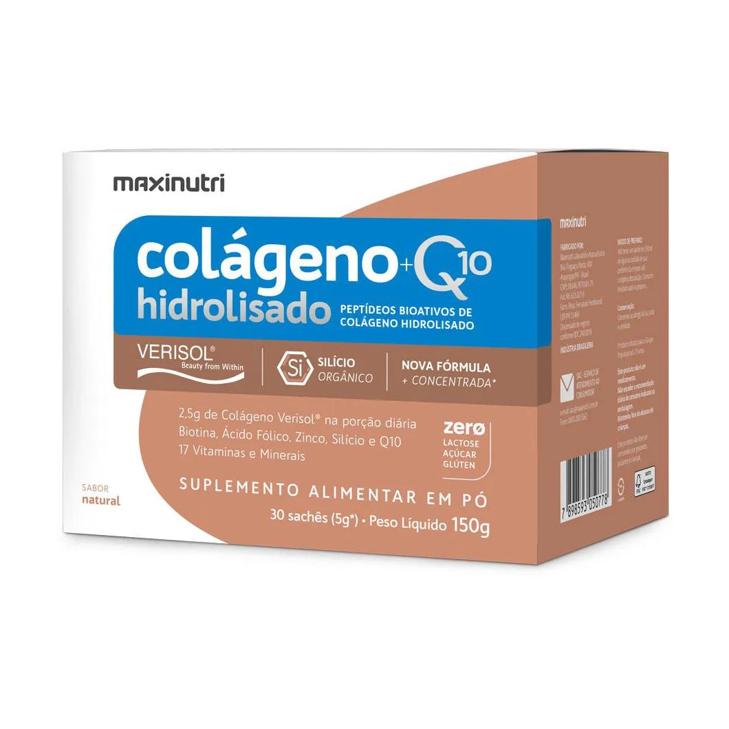 Colágeno Verisol Sachês 30x5g Sabor Natural + Q10 Maxinutri