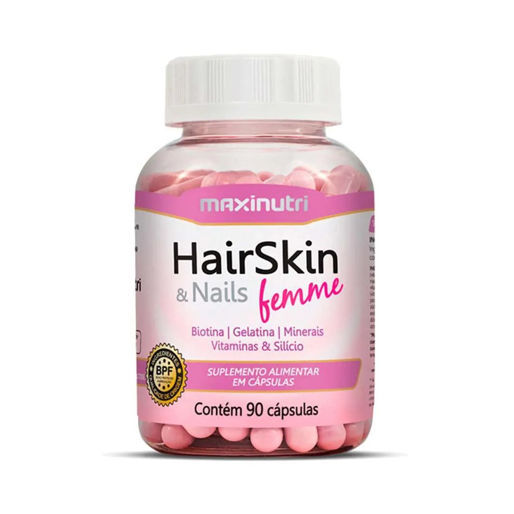 Hairskin Femme Biotina e Minerais 90 Cápsulas Maxinutri