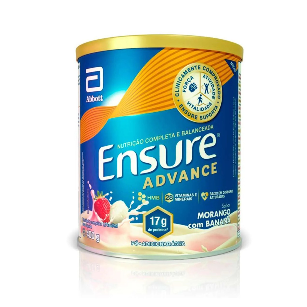 Suplemento Nutricional Ensure Advance Sabor Morango com Banana 400g