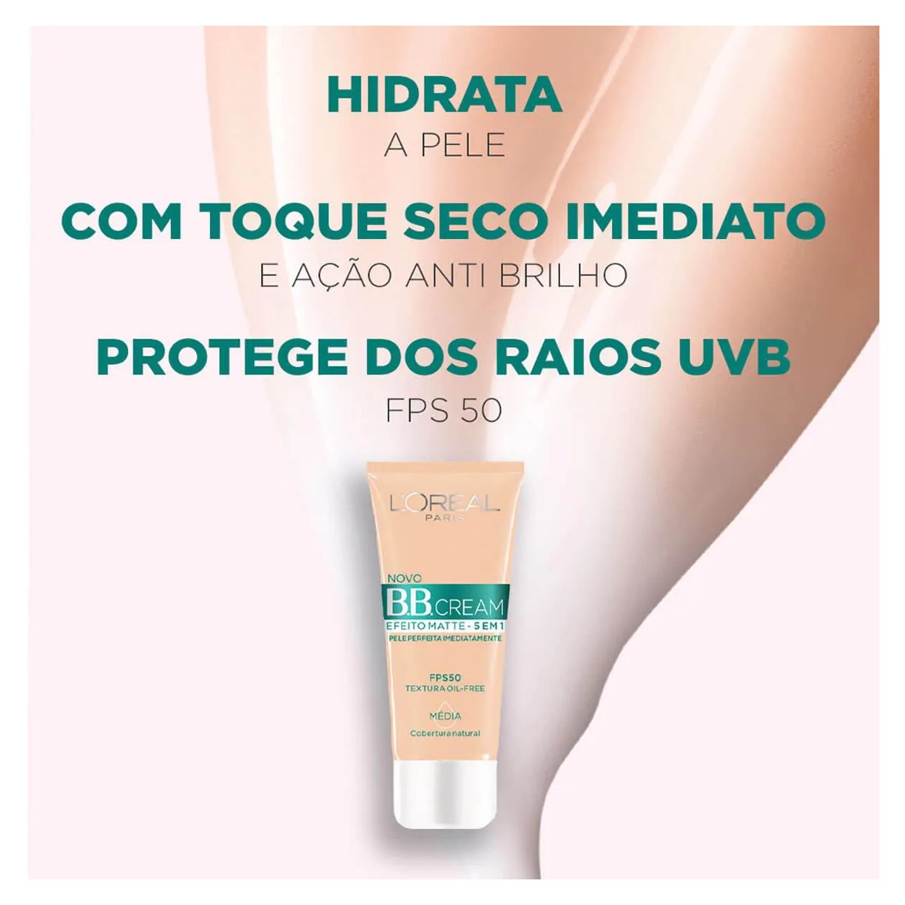 Base BB Cream L'Oréal Paris Efeito Matte 5 em 1 Cor Escura FPS 50 30ml