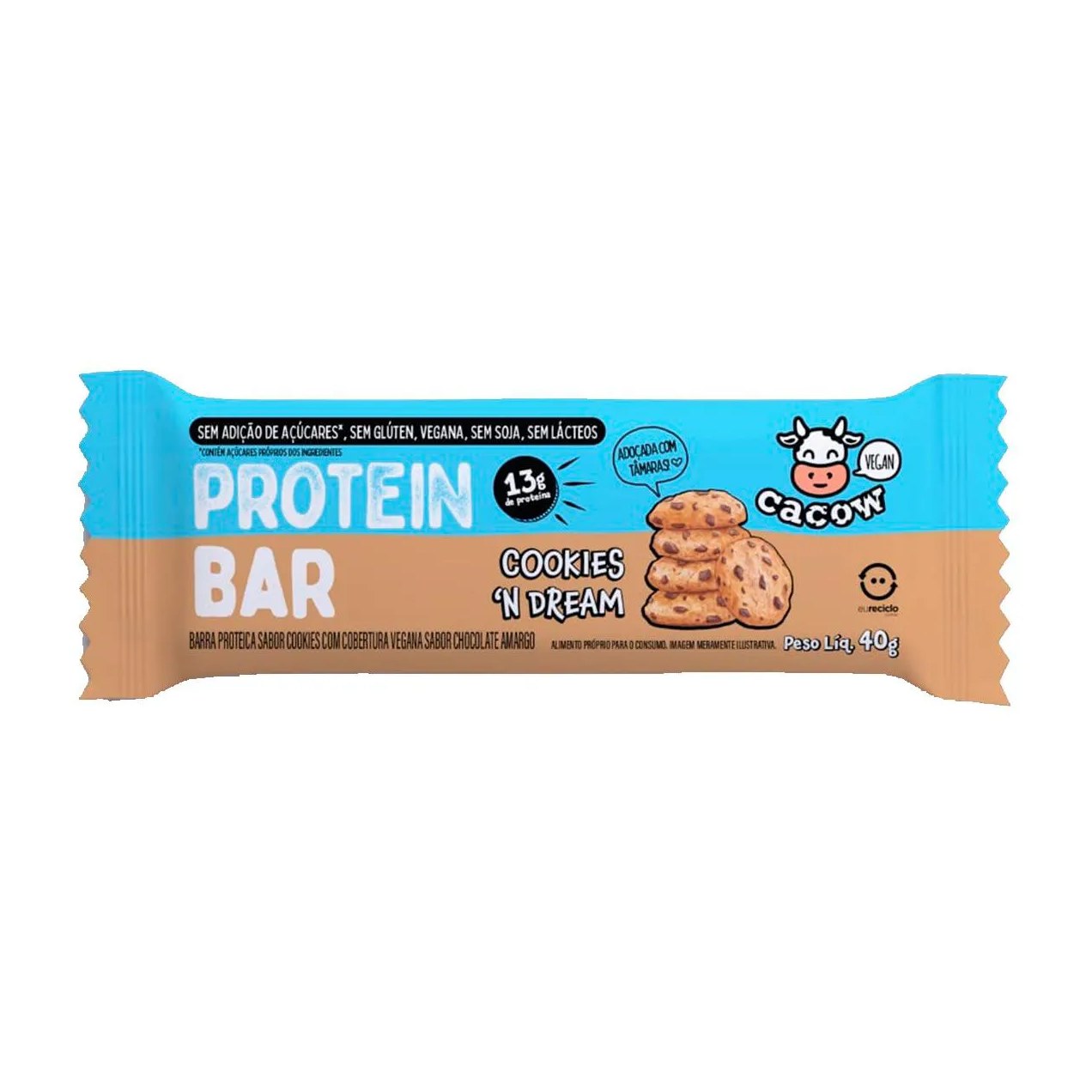 Barra de Proteína Cacow Protein Bar Cookies N' Dream 13g