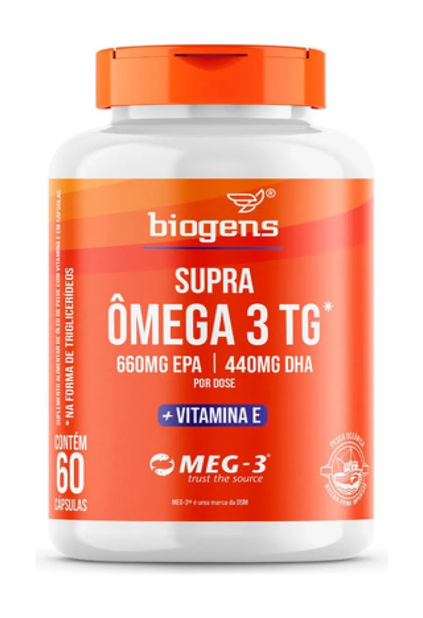 Supra Ômega 3 Vit. e 660mg Epa | 440mg Dha, 60 Cápsulas, Biogens Neutro