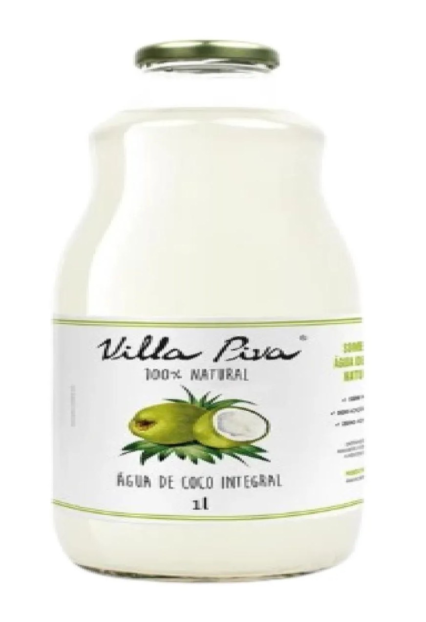 Kit 3x: água de coco natural villa piva 1l