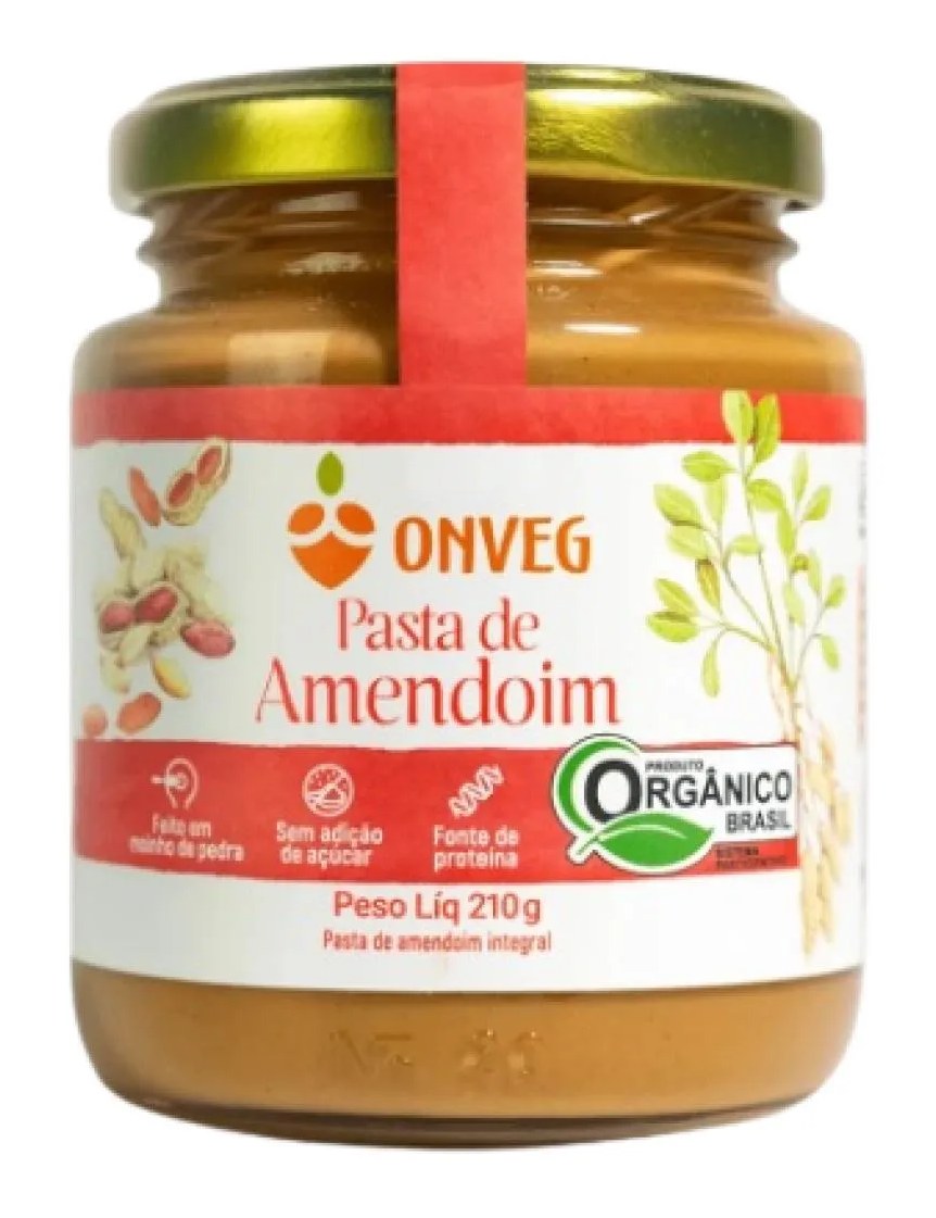 KIT 2X:PASTA DE AMENDOIM ORGâNICA ONVEG 210G