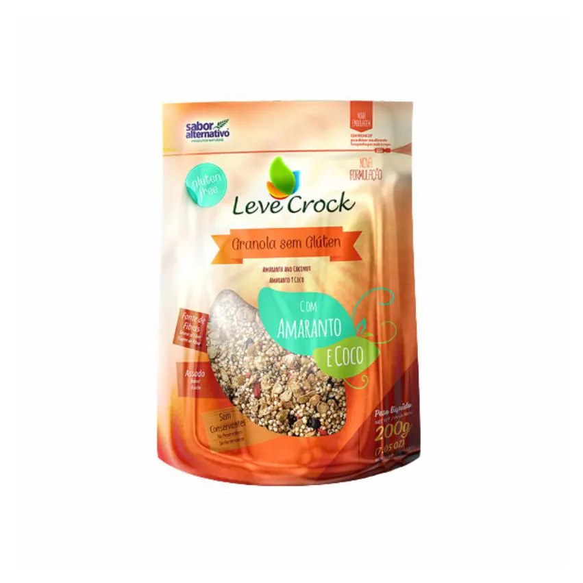 Kit 2x: Granola Amaranto/coco Sem Glúten Leve Crock 200g