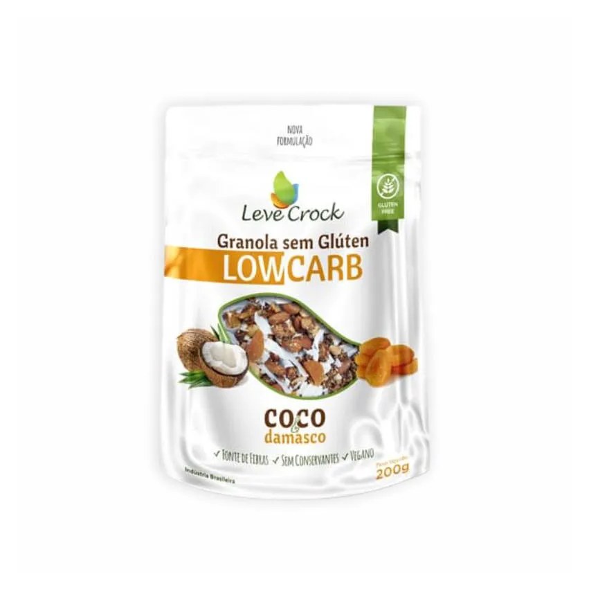 Kit 2x: Granola Coco/damasco Low Carb Leve Crock 200g