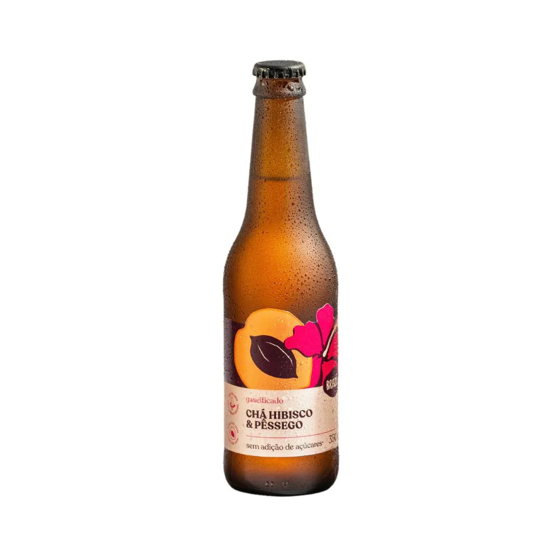Chá de Hibisco com Pêssego Gaseificado Brazô 350ml