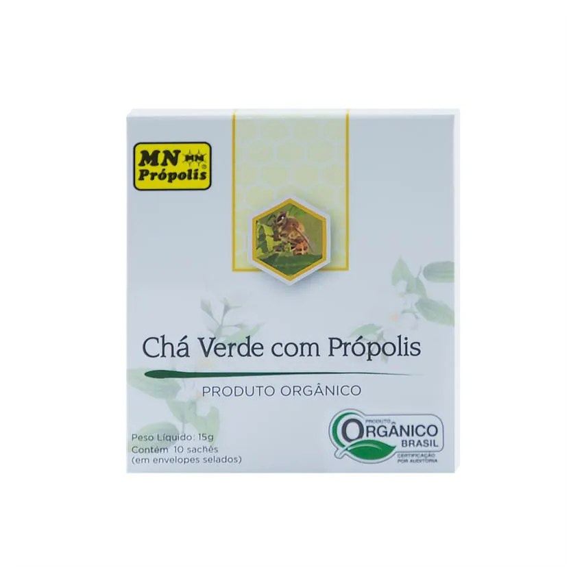 Kit 2x: Chá Verde com Própolis Orgânico 10 Sachês Mn Food