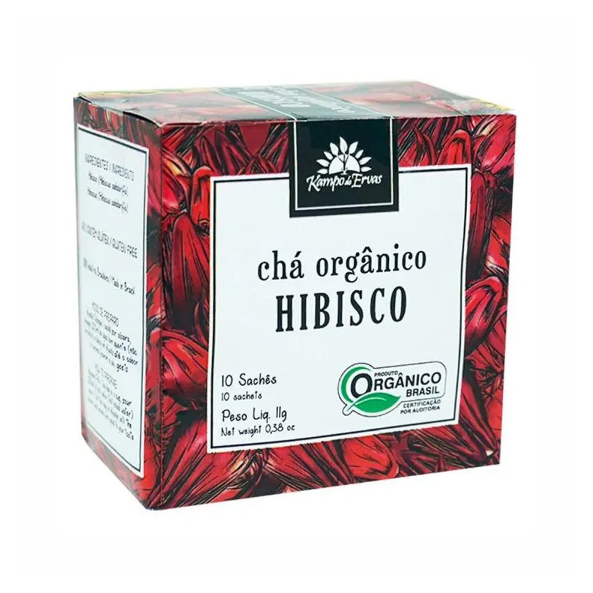 Kit 3x: Chá de Hibiscus Orgânico Kampo de Ervas 10 Sachês