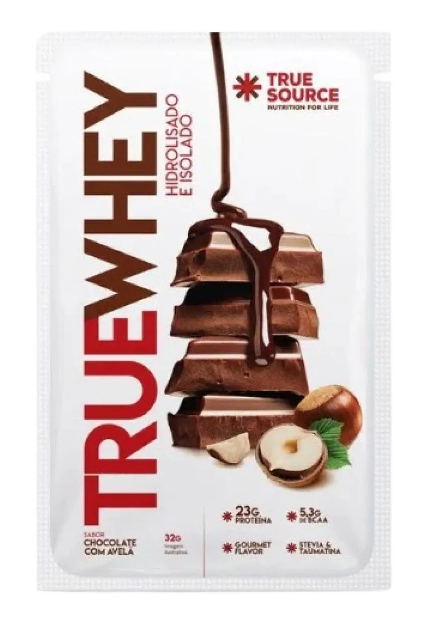 Proteína True Whey Chocolate com Avelã Sachê True Source 32g