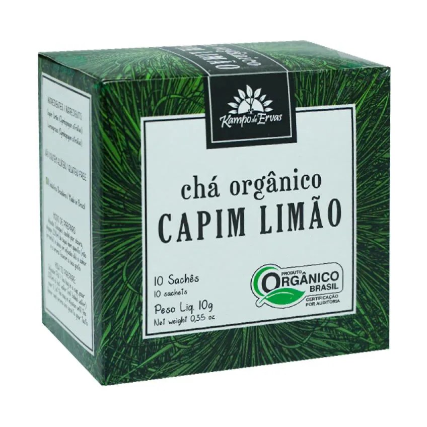 Kit 2x: Chá de Capim Limão Orgânico Kampo de Ervas 10 Sachês