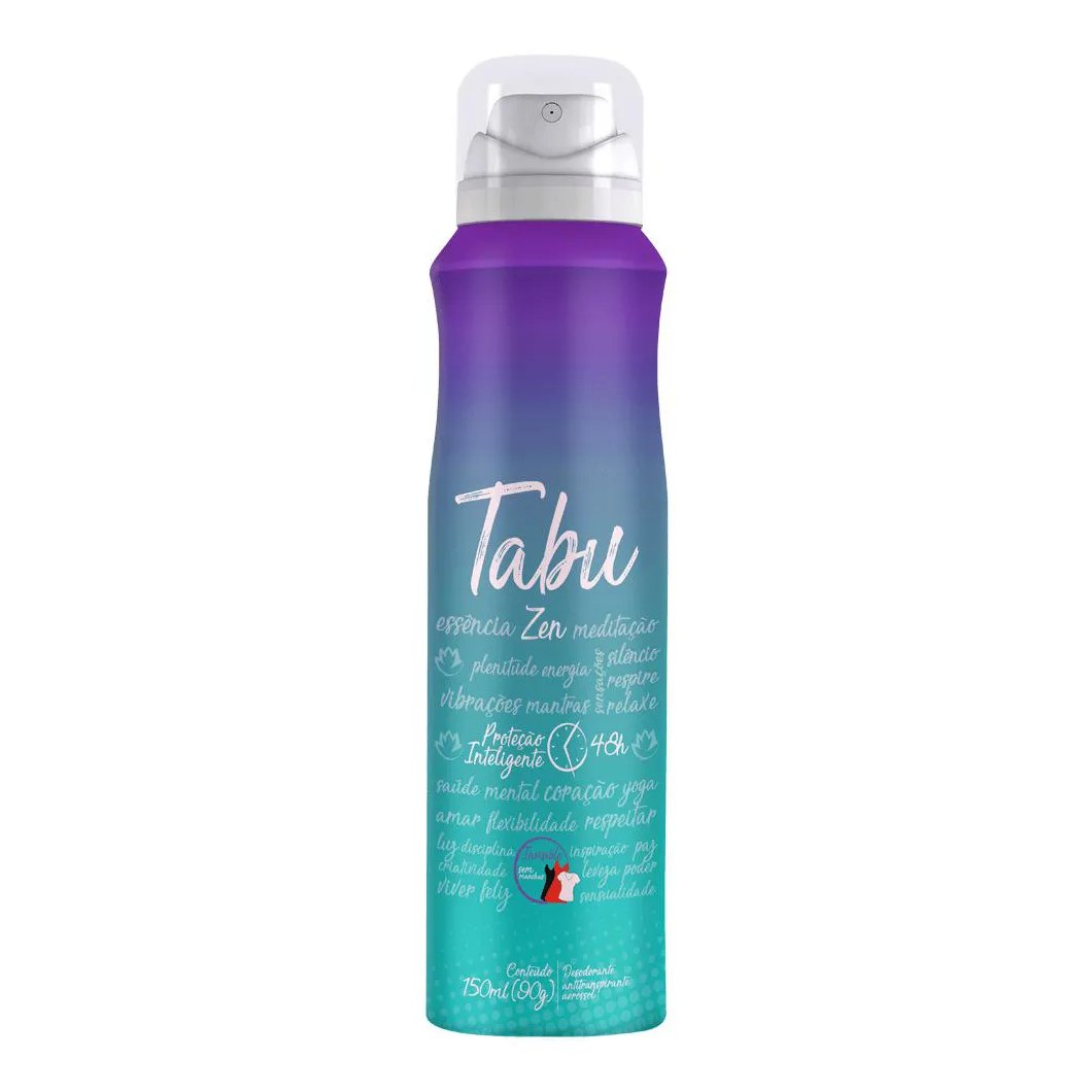 Desodorante Antitranspirante Aerosol Tabu Zen Feminino 48h 150ml