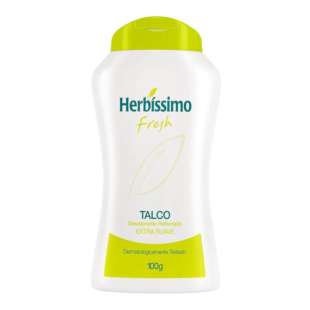 Talco Desodorante Perfumado Herbíssimo Fresh Extra Suave Adulto 100g
