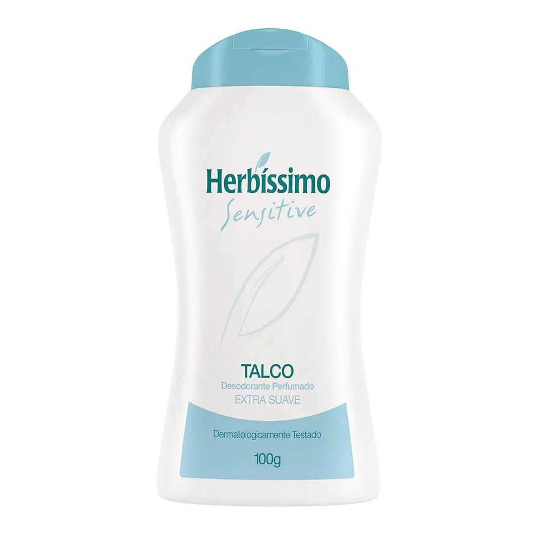 Talco Desodorante Perfumado Herbíssimo Sensitive Extra Suave Adulto 100g