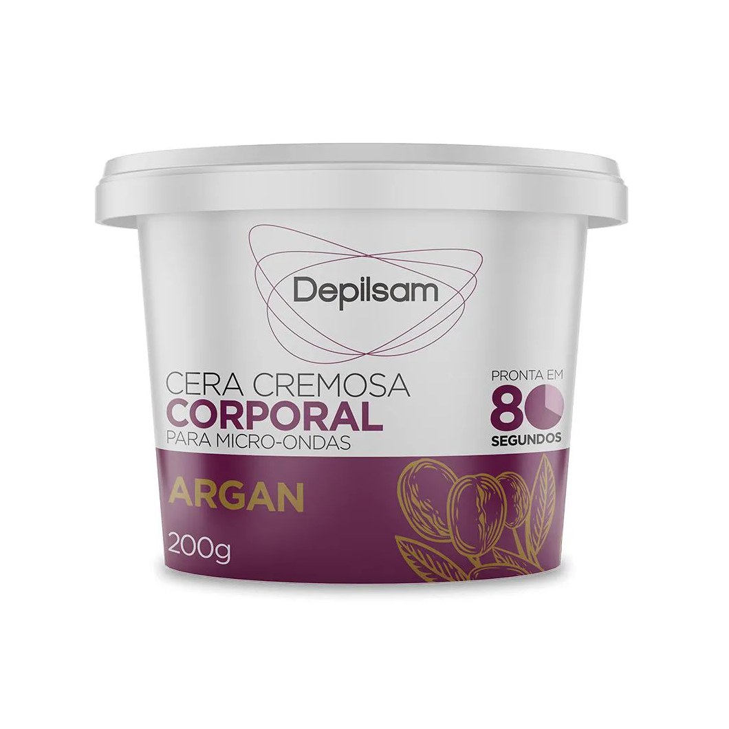 Cera Cremosa Corporal Depilsam de Micro-ondas Argan 200g