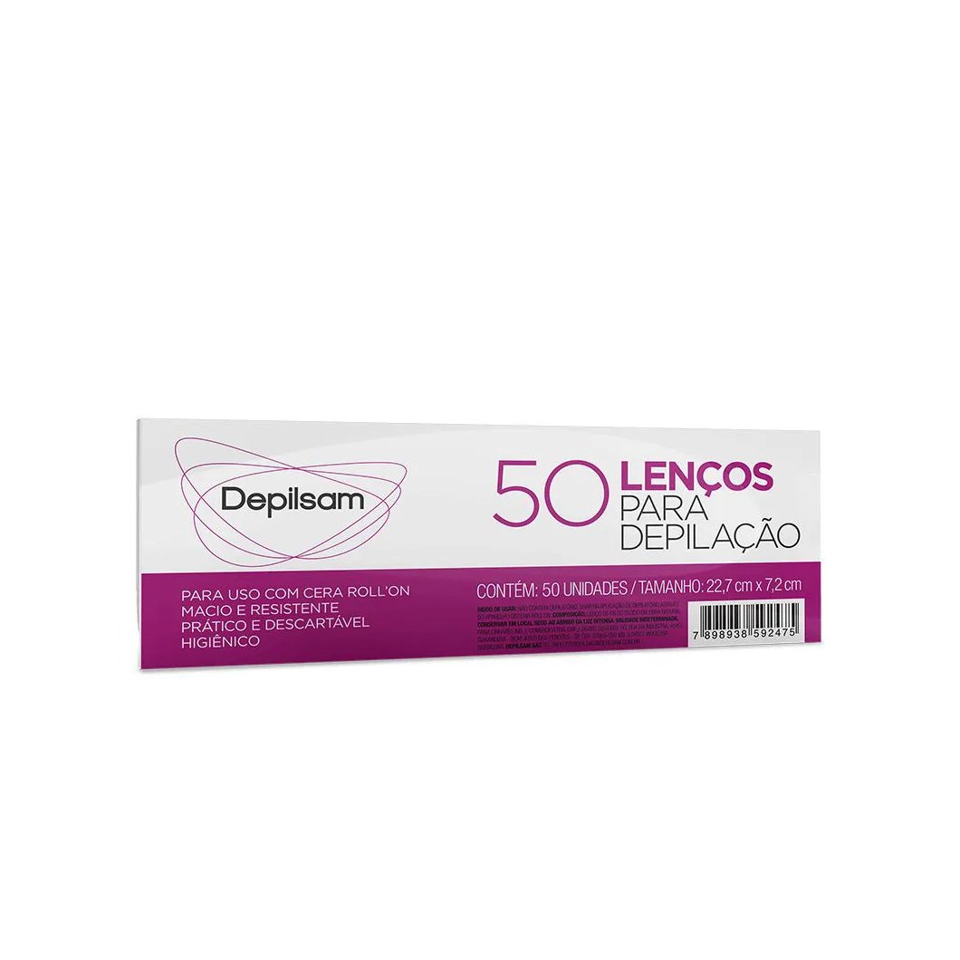 Lenços para Depilação Depilsam 50 Folhas