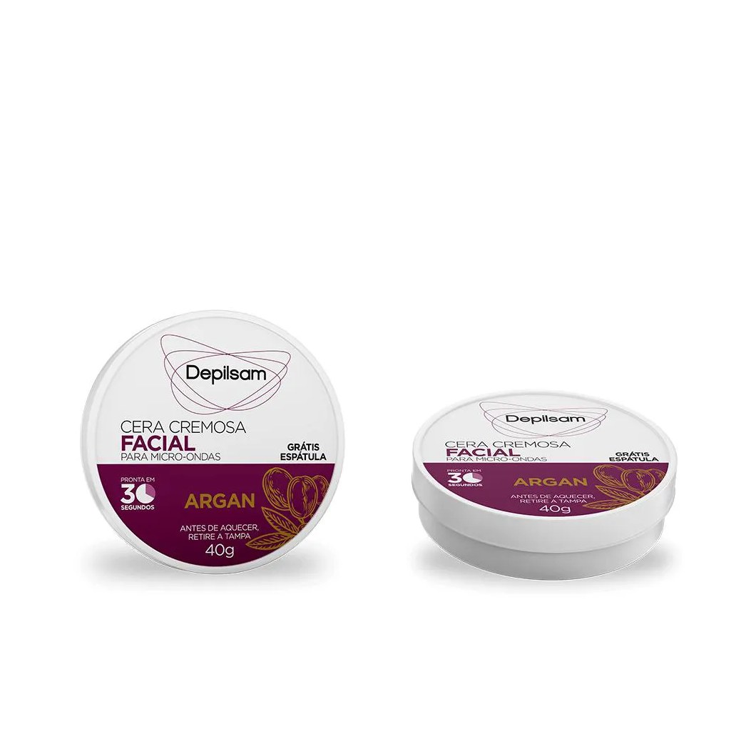 Cera Cremosa Facial Depilsam de Micro-ondas Argan 40g