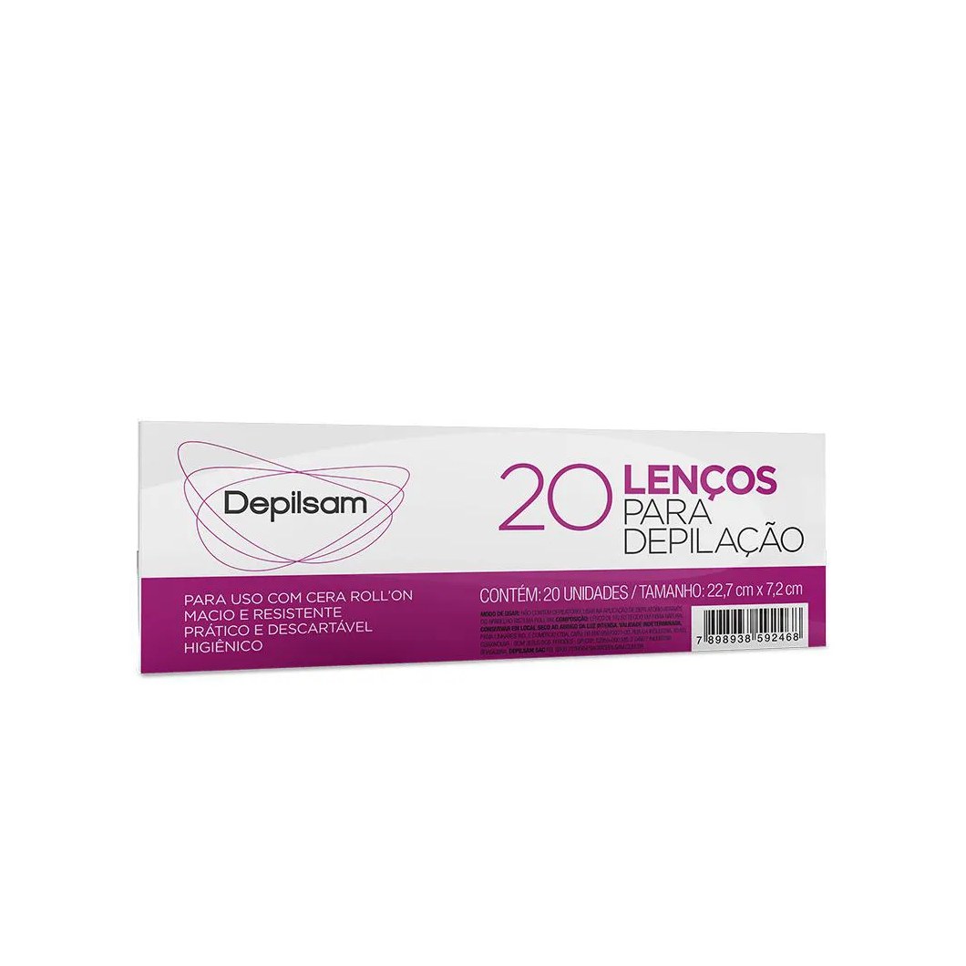 Lenços para Depilação Depilsam 20 Folhas