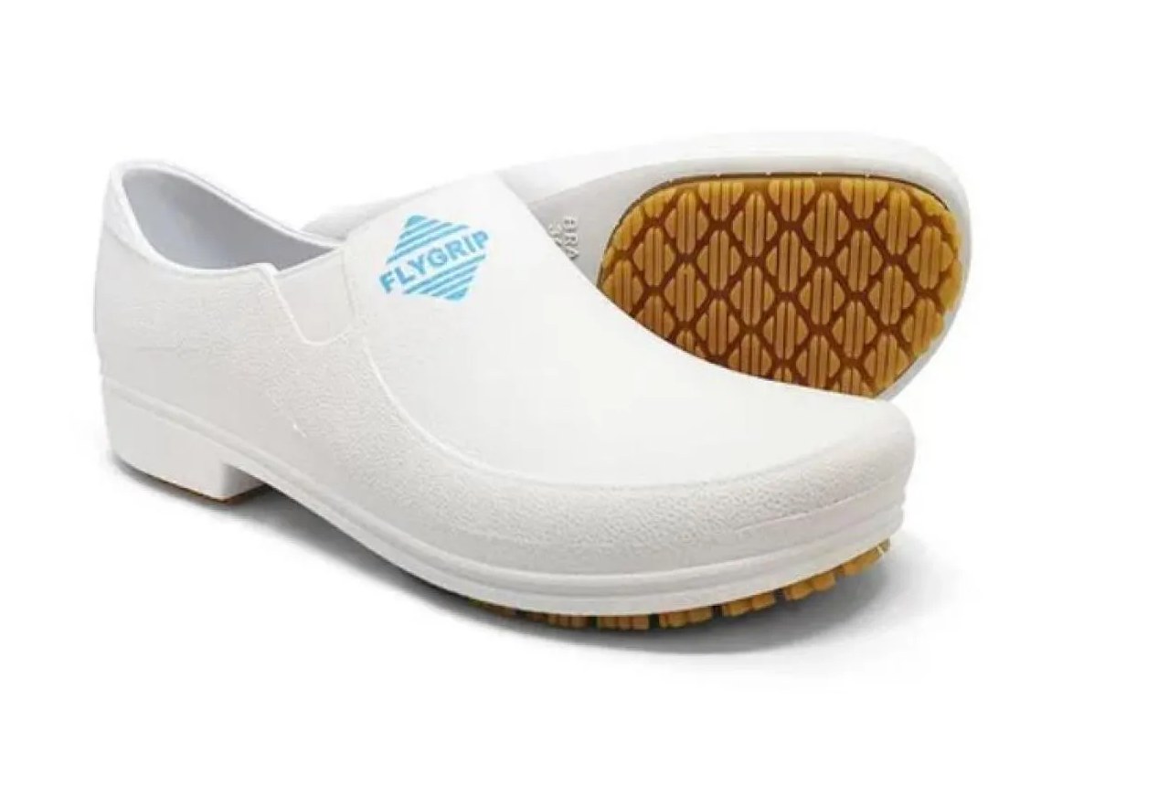 Sapato Ocupacional com Salto Classic Branco - Flygrip 35