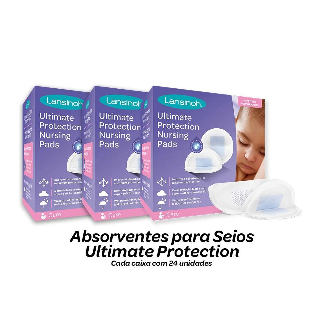 Kit Absorvente para Seios Lansinoh Ultimate Protection 3 caixas de 24 unidades