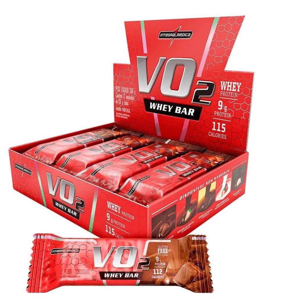 Barra de Proteína Vo2 Slim Integralmédica Chocolate 30g 12 unidades