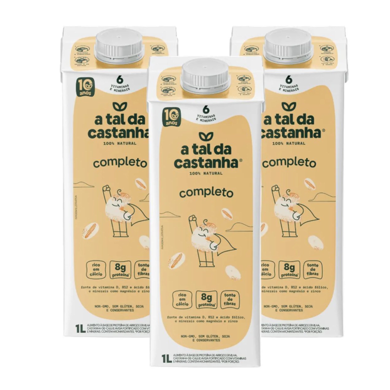 3X Bebida Vegetal Completo a Tal da Castanha 1 Litro
