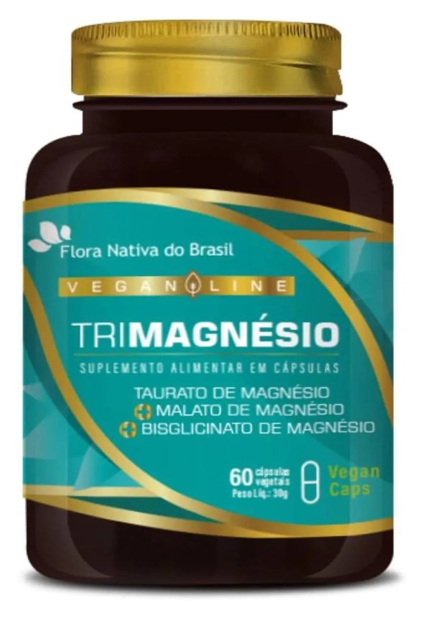 Vegan Trimagnésio (taurato, Malato e Bisglicinato) 60 cápsulas - Flora Nativa