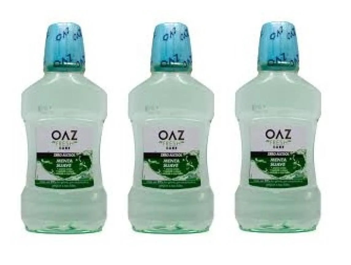 Kit 3uni Enxaguante Bucal Oaz Fresh 250ml Menta Suave