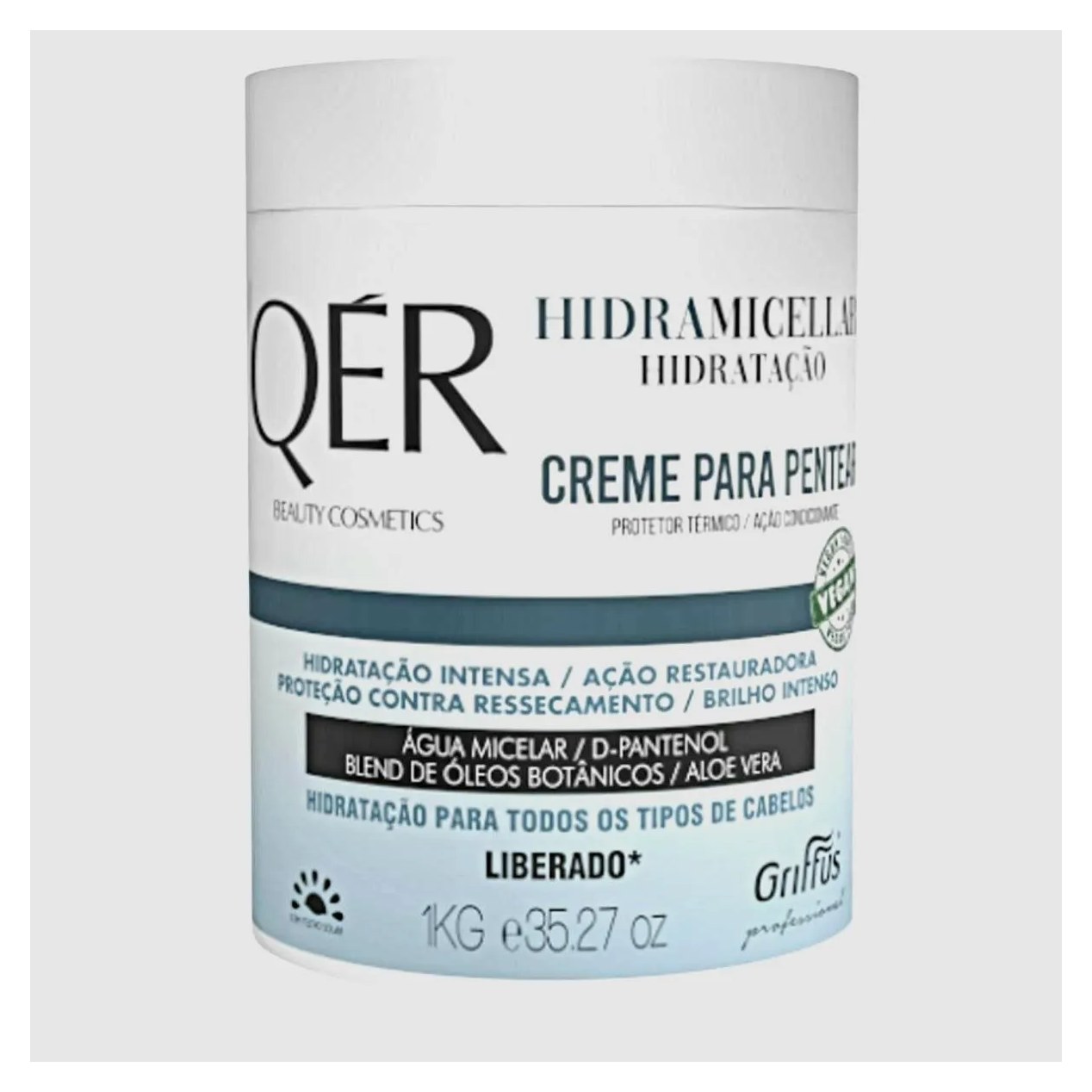 Creme para Pentear Hidratação Vegano Hidramicellar Qér Griffus 1kg