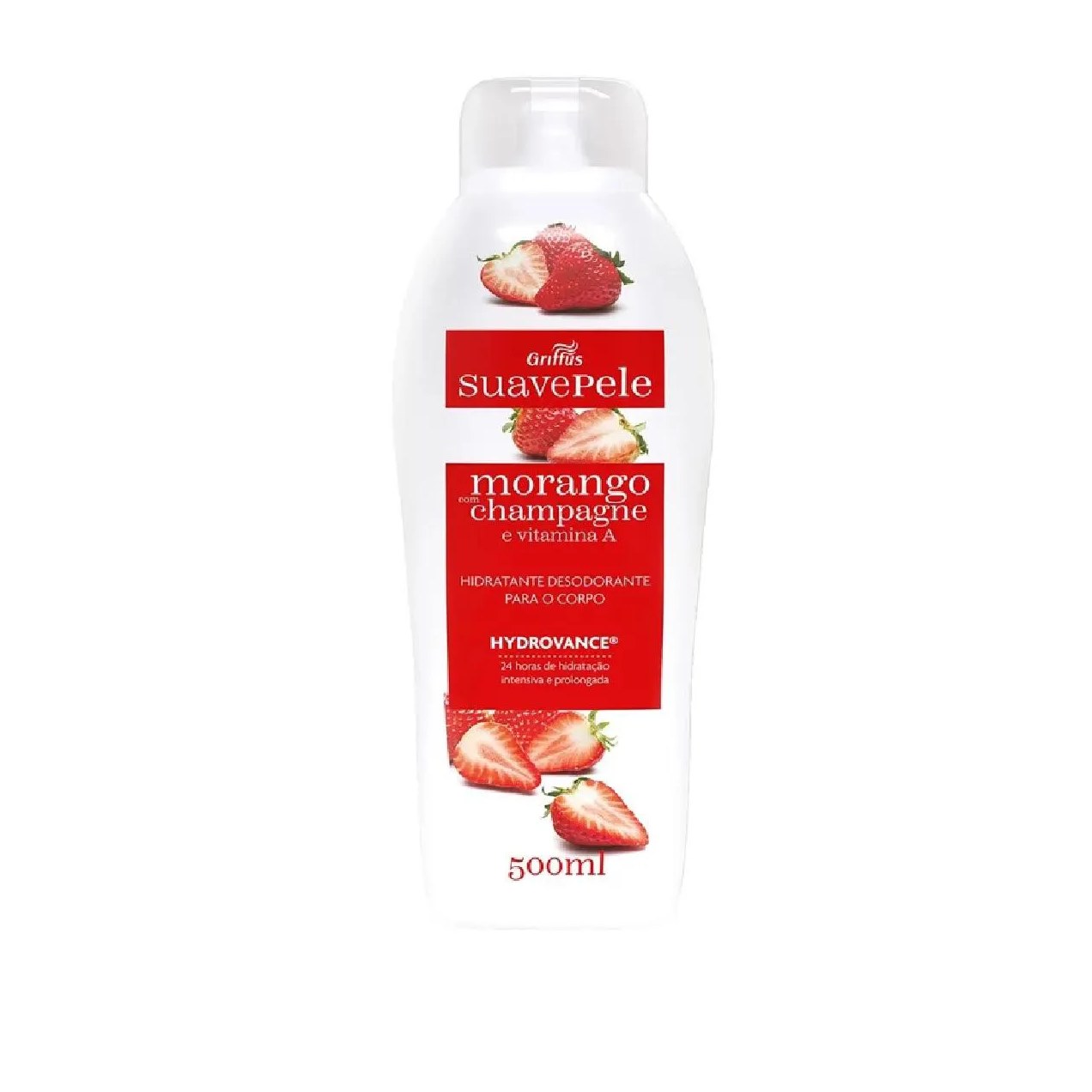 Hidratante corporal morango com champagne e vitamina a suave pele griffus 500ml