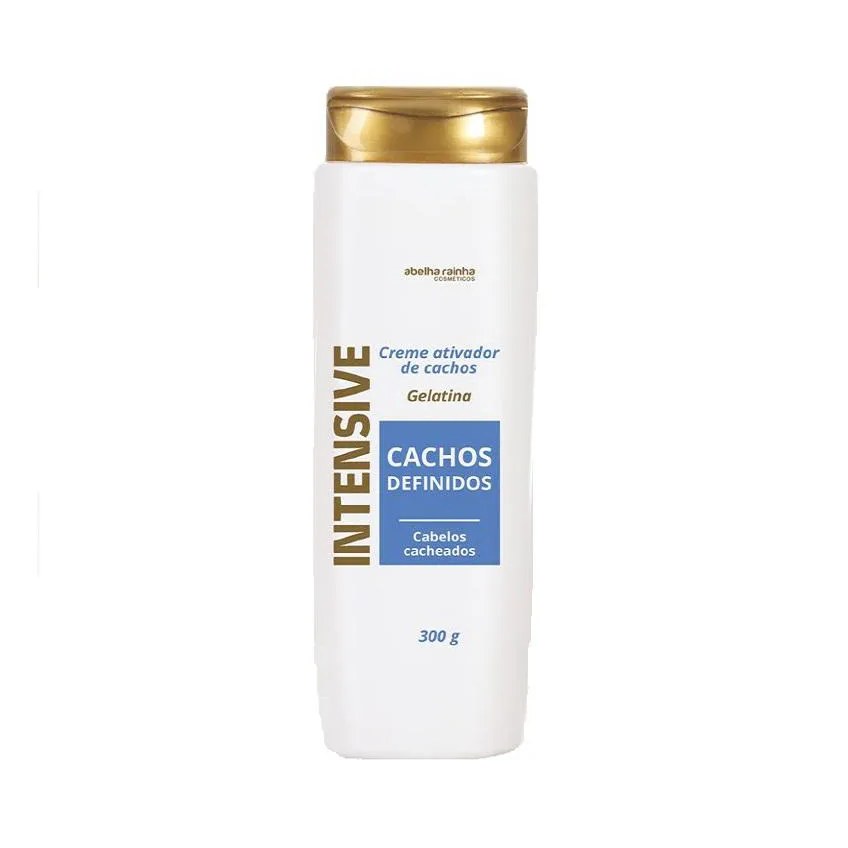 Creme cachos definidos com gelatina para cabelos cacheados intensive abelha rainha 300g