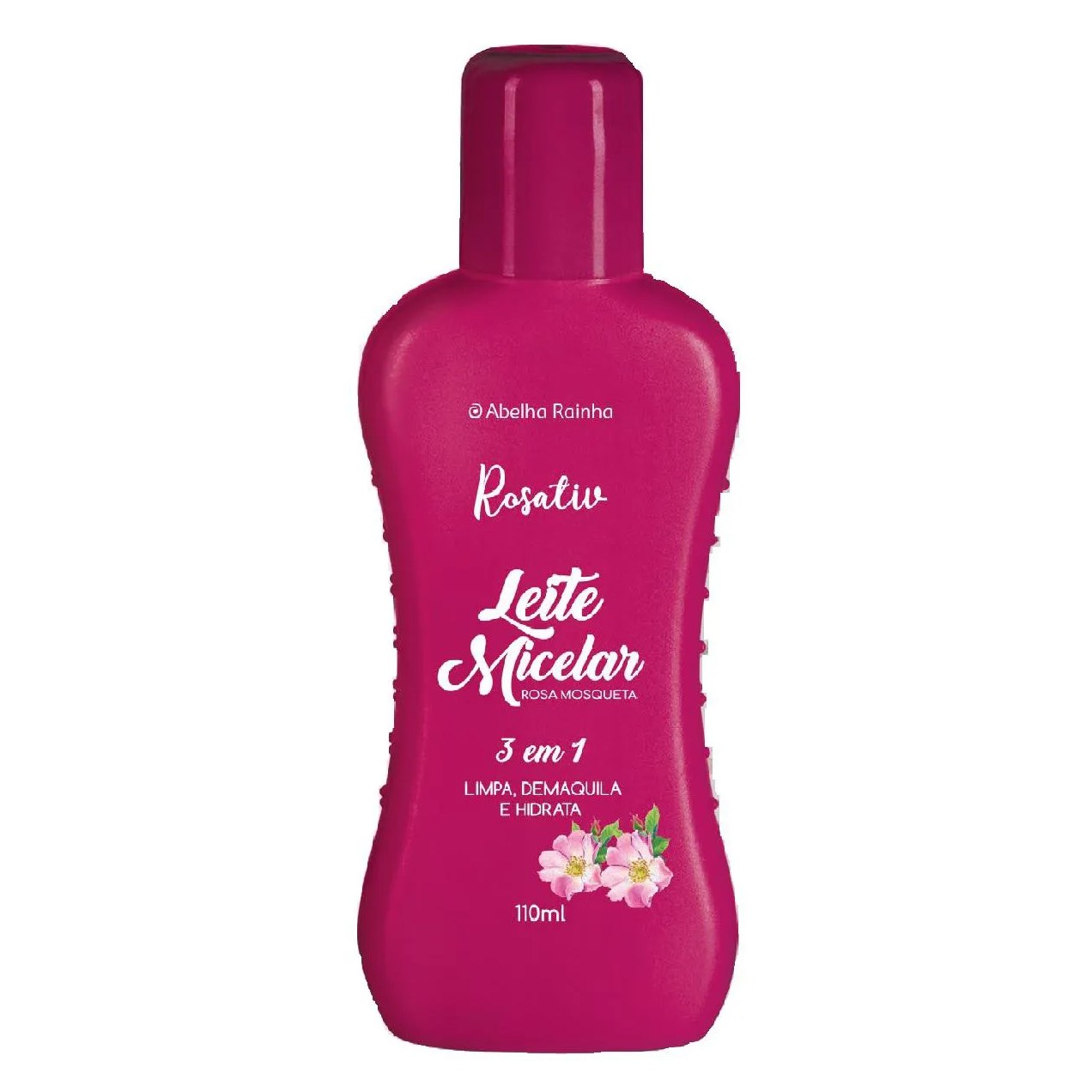 Leite micelar rosa mosqueta 3 em 1 rosativ abelha rainha 110ml