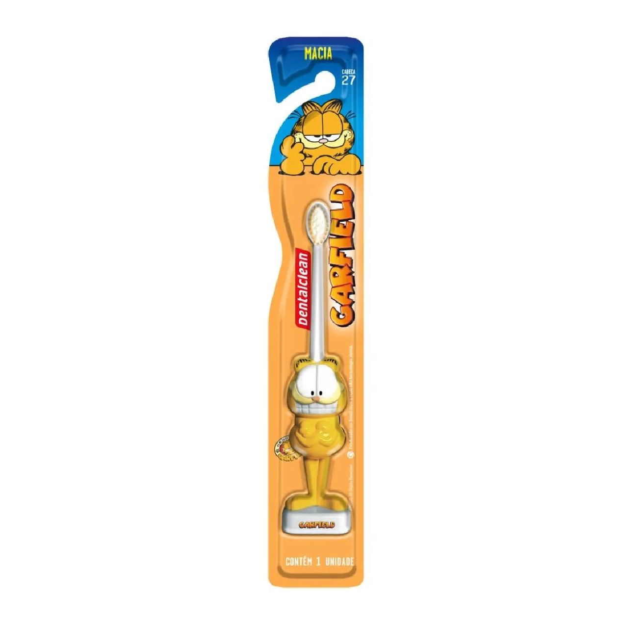 Escova de dente infantil macia 3d boneco garfield dentalclean
