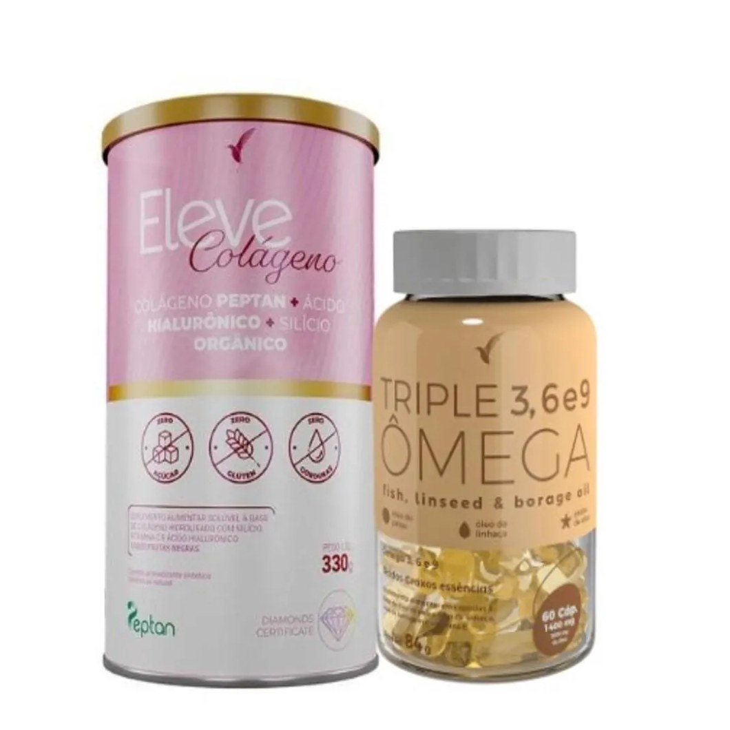 1 Colágeno Hidrolisado Peptan + 1 Triple Ômega Eleve Life