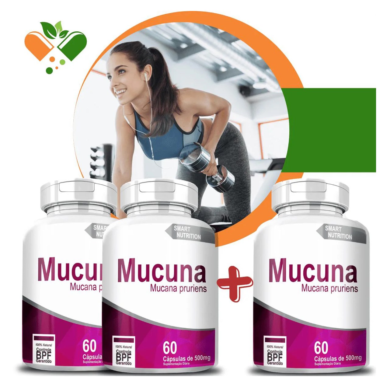 Compre 2 Leve 3 Mucuna 500mg 60 cápsulas
