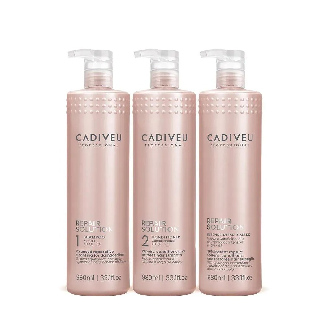 Kit Cadiveu Repair Solution Shampoo Condicionador e Máscara (3 Produtos)