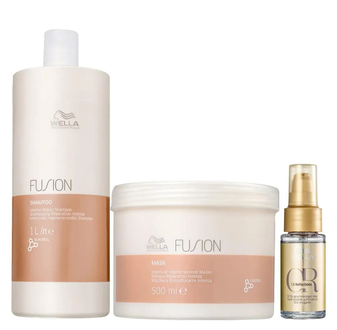 Wella Professionals Fusion Shampoo 1l+mascara 500g+oil Reflections 30ml