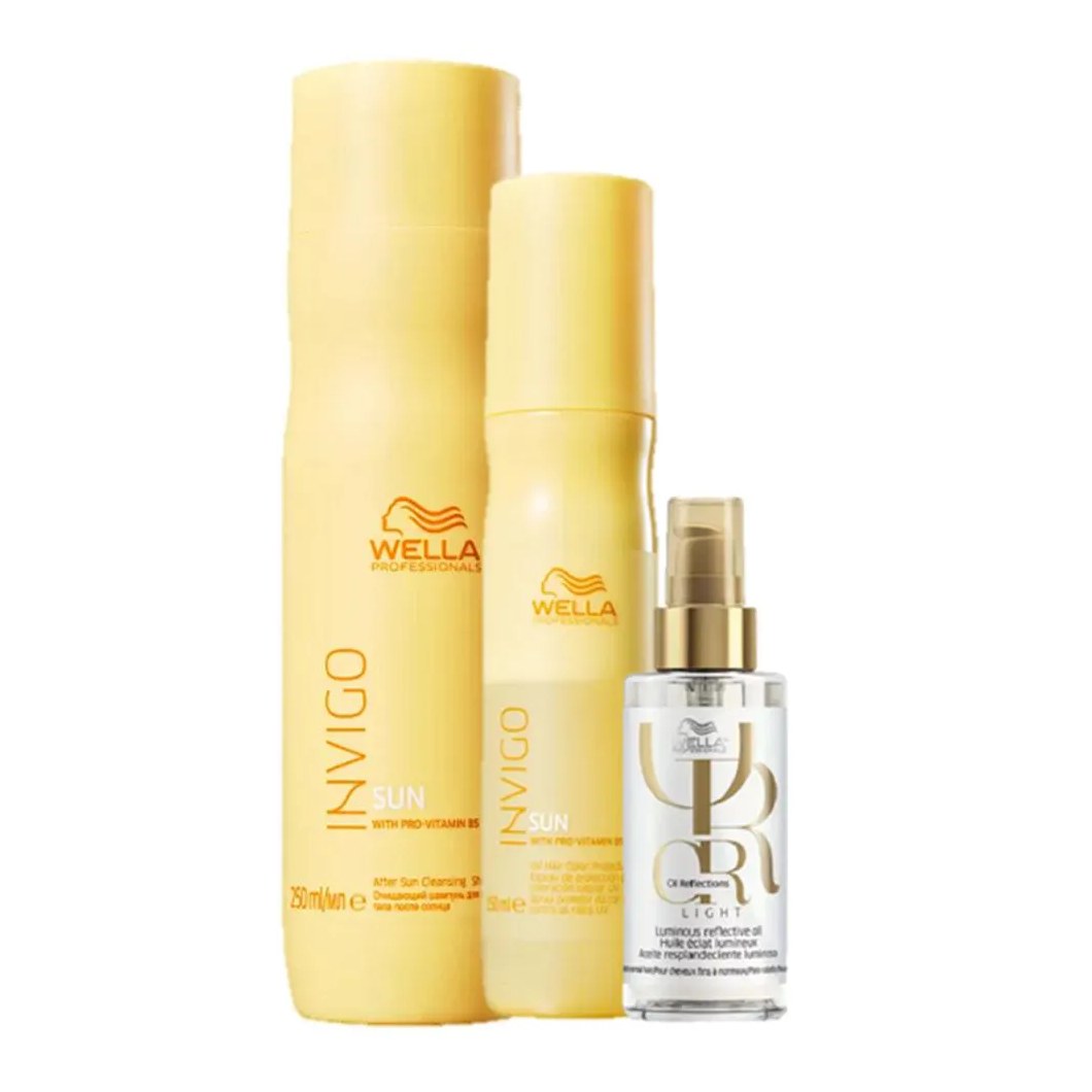Wella Professionals Invigo Sun Shampoo 250ml Leave In 150ml e Oil Reflections Light 100ml