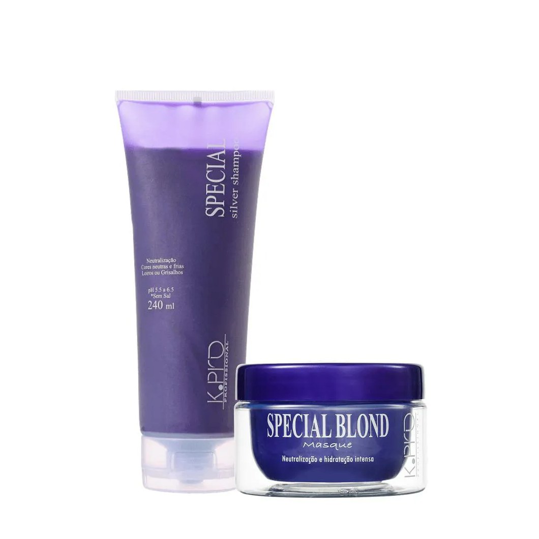 Kit K.pro Special Silver Shampoo Desamarelador + Máscara Blond (2 Produtos)