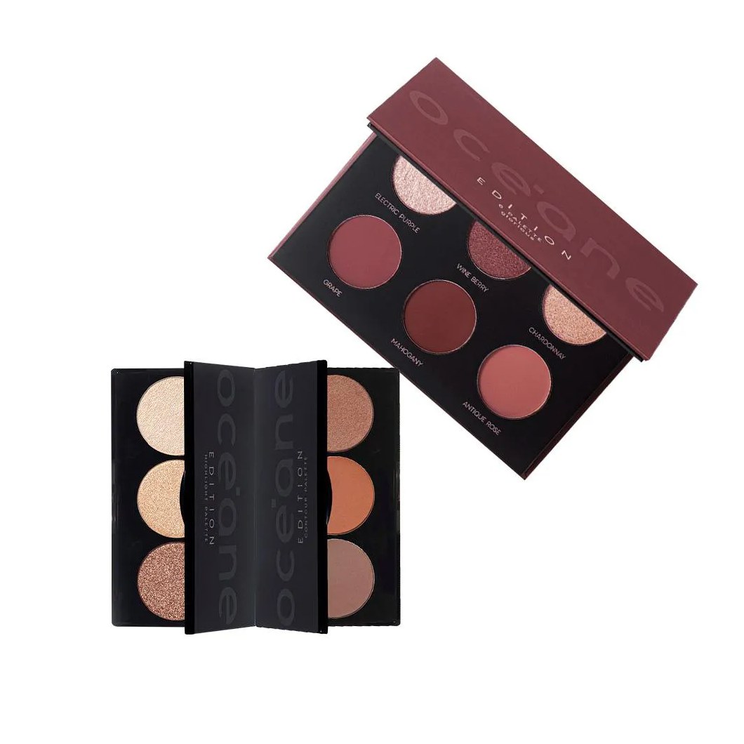 KIT OCéANE EDITION PALETA HIGHTLIGHT + CONTOUR E SOMBRA GLORIOUS (3 PRODUTOS)