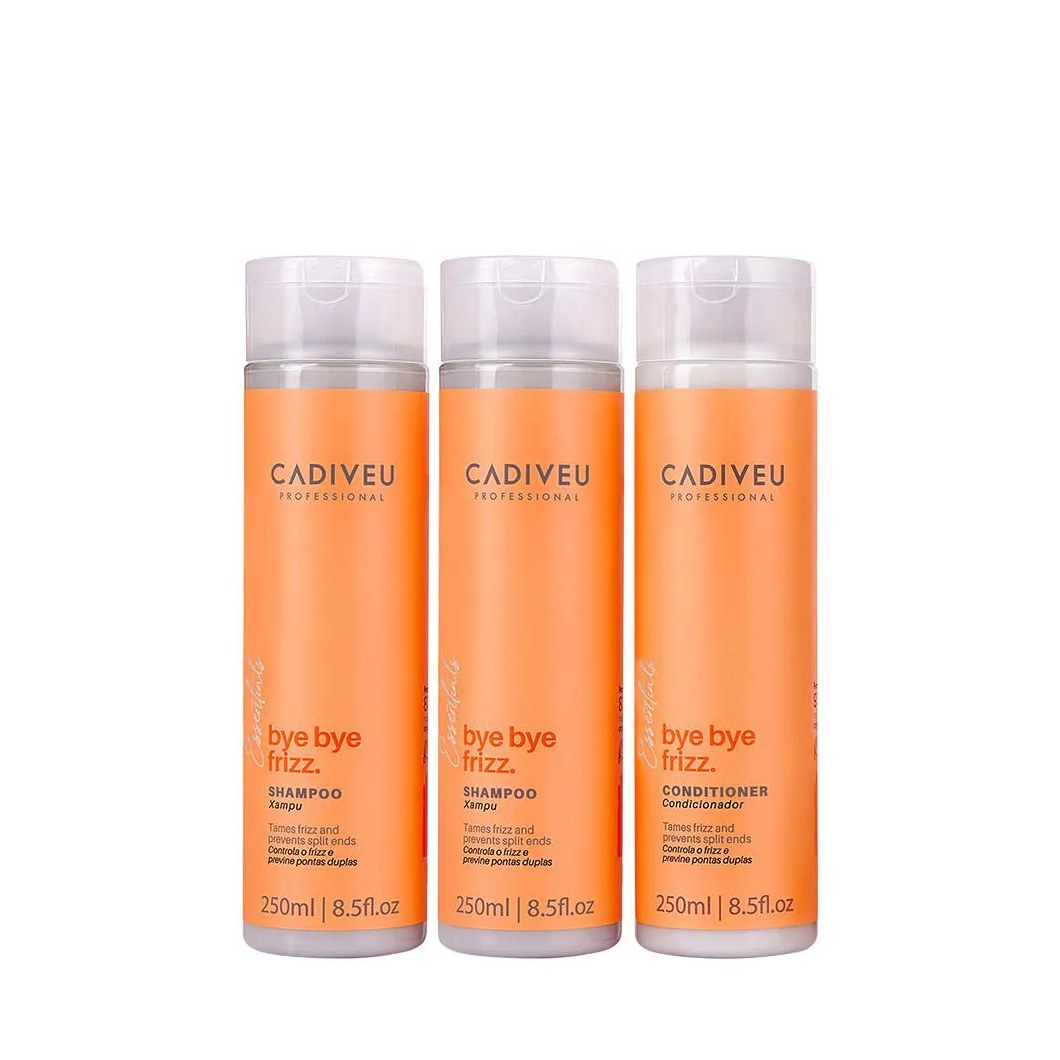 Kit Cadiveu Professional Bye Bye Frizz Shampoo Extra e Condicionador (3 Produtos)