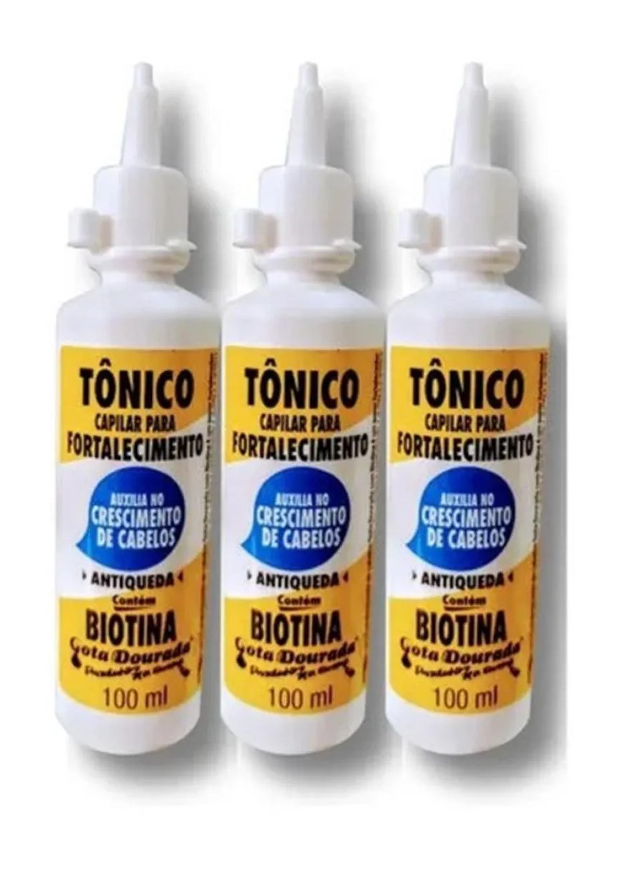 Gota Dourada Tonico Fortalecedor de Cabelos Biotina 3un