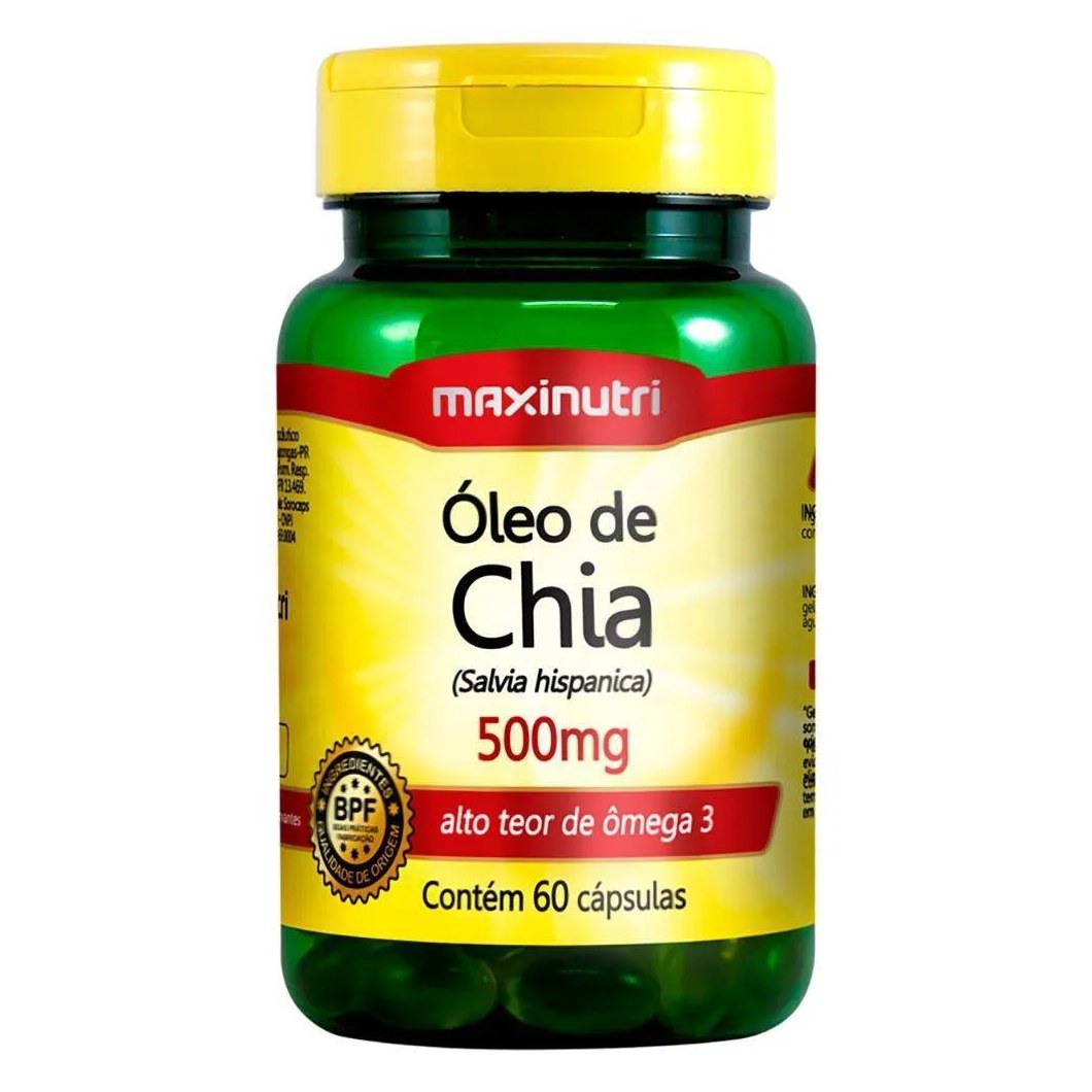 Oleo de Chia 500mg 60cps - Maxinutri