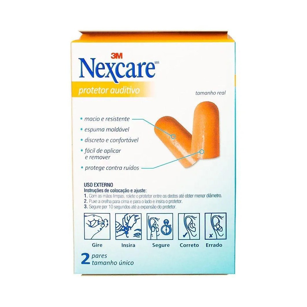 Nexcare 3m Protetor Ouvidos Moldavel Tamanho Unico 2 Pares