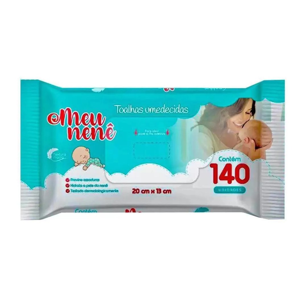 Lenço Toalha Umedecida Meu Nene 140un 20cmx15cm