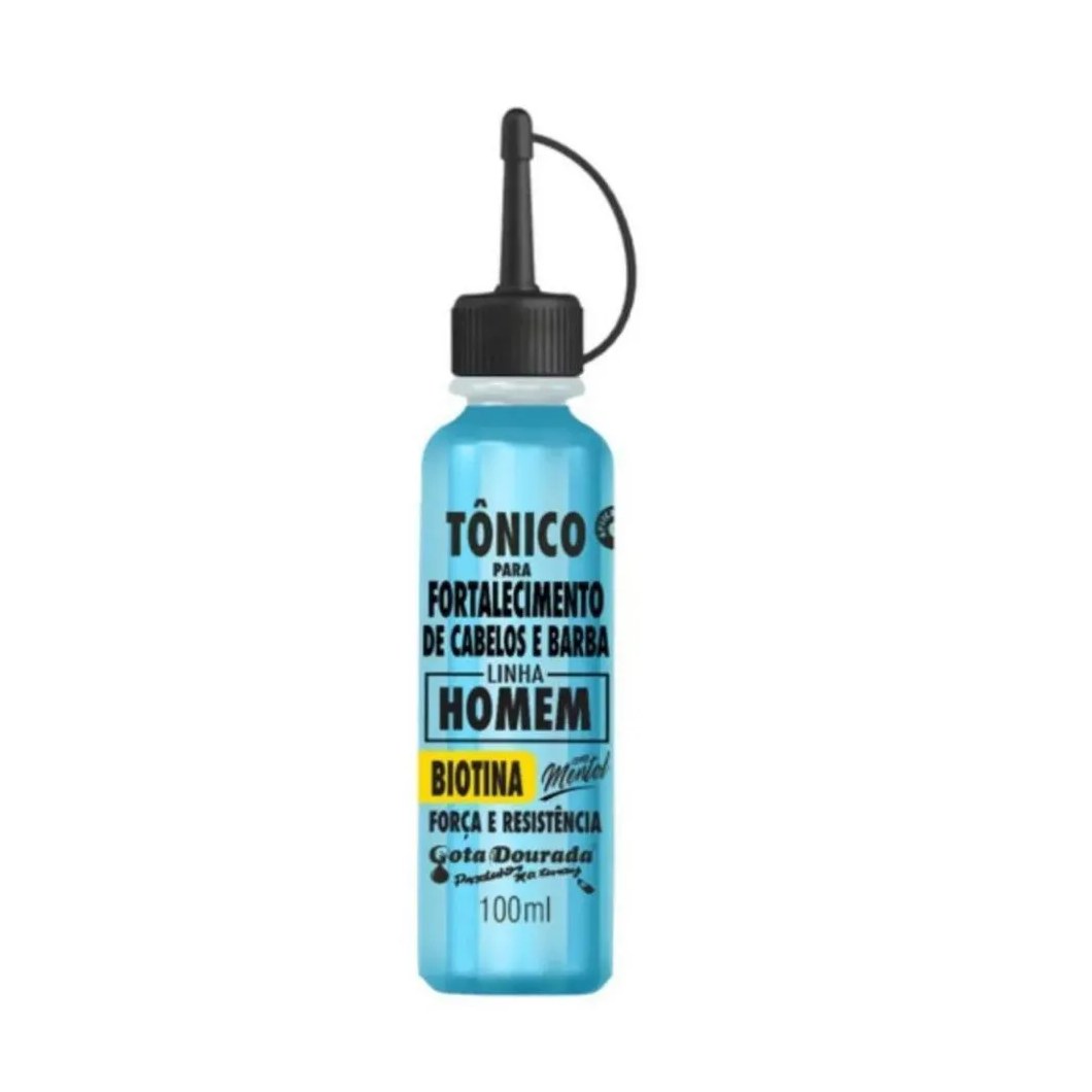Tonico Gota Dourada Homem Cabelo e Barba Biotina/mentol100ml