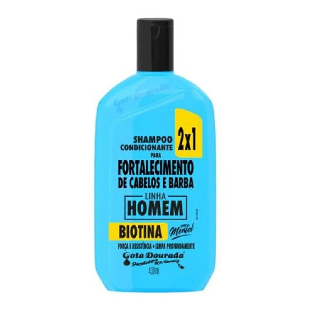 Shampoo Gota Dourada Homem 2x1 Cabelo e Barba 430ml